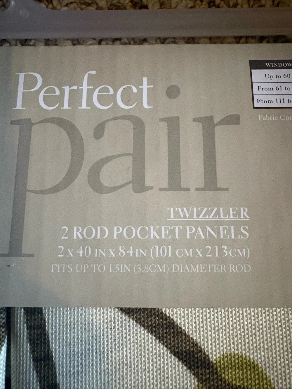 Perfect Pair Twizzle Rod Pocket Curtain Panels in Cream with Multicolor Accents